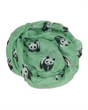 Grønt tørklæde med panda print